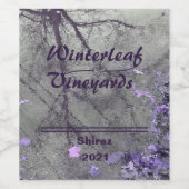 "Winterleaf" Lavendelunterteil, Set von 6 Weinetik Weinetikett (Einzelnes Label)