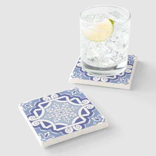 Winterleaf Scroll Steinuntersetzer (Seitenansicht)