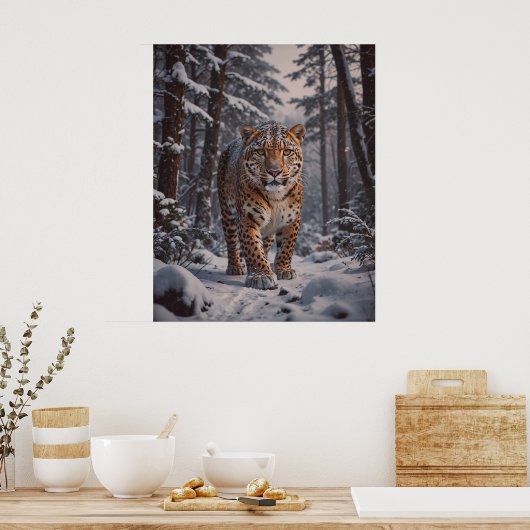 Winterleopard-Poster Poster (Küche)