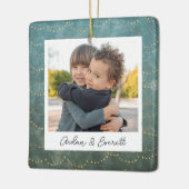 Winterleuchten Doppelseitiges Personalisiertes Fot Keramikornament (Links)