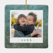 Winterleuchten Doppelseitiges Personalisiertes Fot Keramikornament (Rückseite)