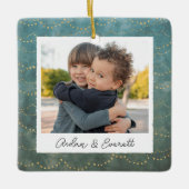 Winterleuchten Doppelseitiges Personalisiertes Fot Keramikornament (Vorderseite)