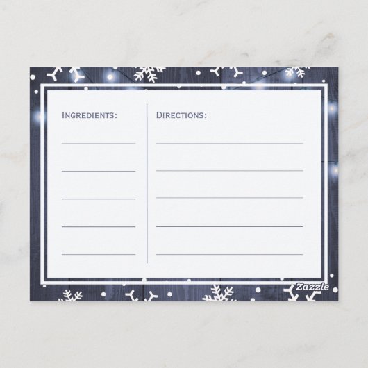 Winterleuchten rustikale Braut als Rezeptionskarte Postkarte (Rückseite)