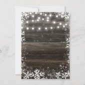 Winterleuchten & Schneeflocken Rustikale Geburtsta Einladung (Rückseite)