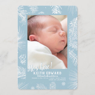 Winterliche Ankunft Foto Geburtsanzeige Einladung