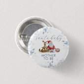 Winterliche Babyparty für werdende Mutter Sleigh S Button (Vorne & Hinten)