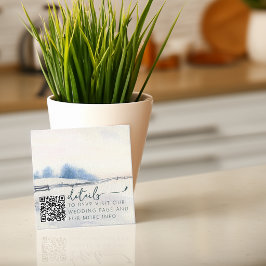 Winterliche Baumlandschaft Hochzeits-QR-Details Begleitkarte