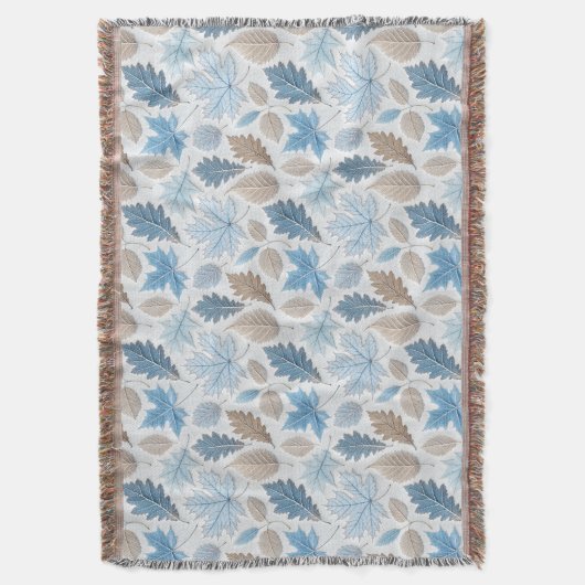 winterliche Blätter in zartem Frost überzogen Decke (Vorderseite Vertikal)