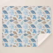 winterliche Blätter in zartem Frost überzogen Sherpadecke (Vorderseite (Horizontal))