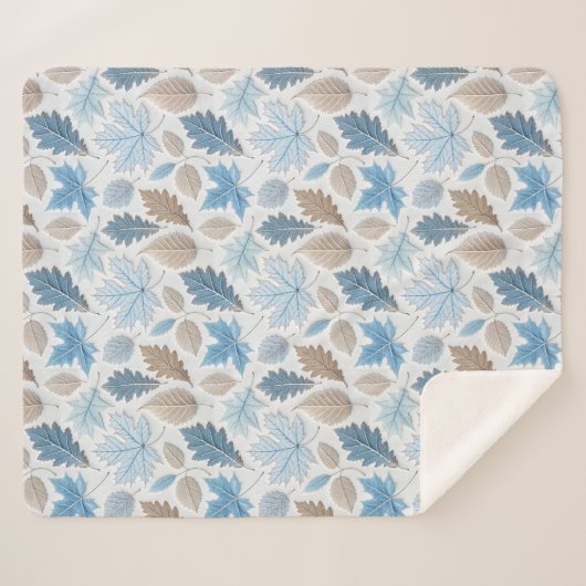 winterliche Blätter in zartem Frost überzogen Sherpadecke (Vorderseite (Horizontal))