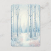 Winterliche Blaue Birkenwald-Hochzeit Begleitkarte (Rückseite)