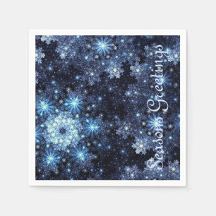 Winterliche blaue Schneeflocke-Muster-Servietten Serviette