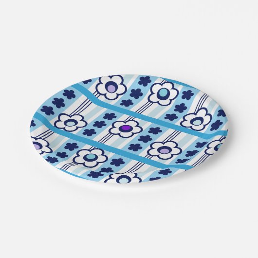 Winterliche Blume Pappteller (Schrägansicht)