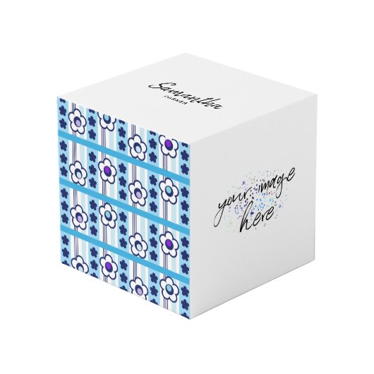 Winterliche Blume Würfel (Vorderseite Schrägansicht)