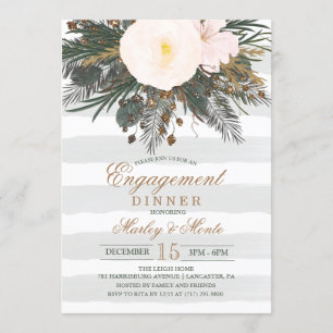 Winterliche Blumen-Hochzeitsankündigungs-Einladung Einladung