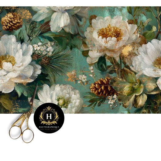 Winterliche Blumen Nahtlose Decoupage Seidenpapier