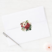 Winterliche Blumenstrauß-Aufkleber Runder Aufkleber (Umschlag)