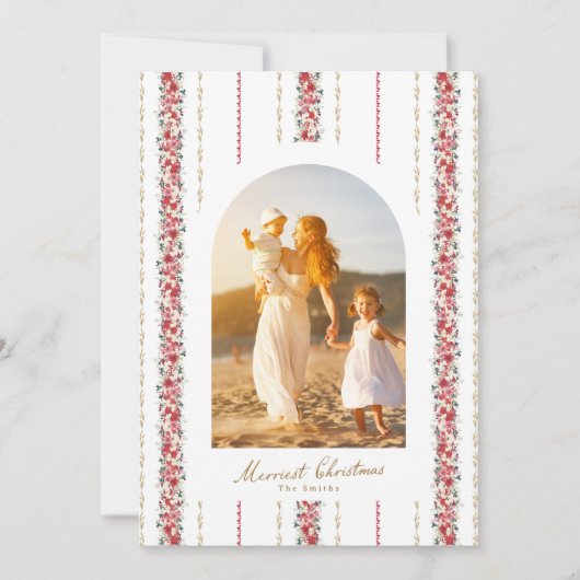 winterliche Blumenwünsche Feiertagskarte (Vorderseite)