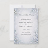Winterliche Botanische Feier-Style mit Frost Save The Date (Vorderseite)