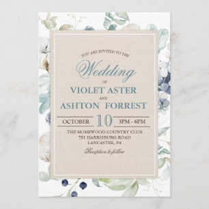 Winterliche botanische florale Hochzeitseinladung Einladung