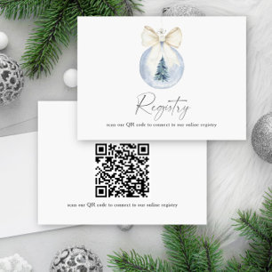 Winterliche elegante Hochzeitsshower-QR-Code für d Begleitkarte