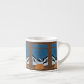 Winterliche Espressotasse mit Schneekugelszene (Rechts)