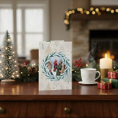 Winterliche Familienmomente – Schneebedeckte Einla Karte