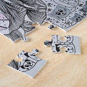 Winterliche Fantasie-Wald-Magiewesen Puzzle (Seite)