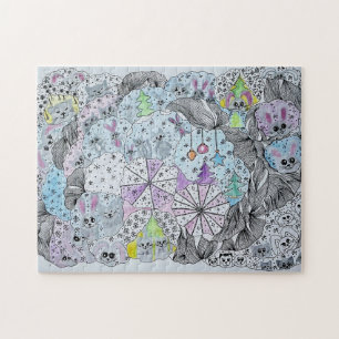 Winterliche Fantasie-Wald-Magiewesen Puzzle