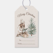 Winterliche Feiertagsszene Geschenkanhänger (Vorderseite)
