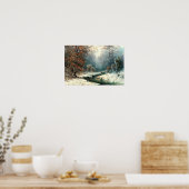 Winterliche Flusslandschaft Poster (Küche)