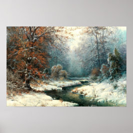 Winterliche Flusslandschaft Poster