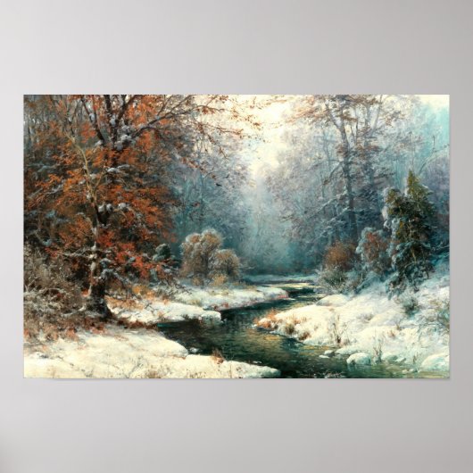 Winterliche Flusslandschaft Poster (Vorne)