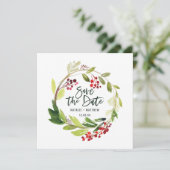 Winterliche Foliage-Save-the-Date-Karte Save The Date (Stehend Vorderseite)
