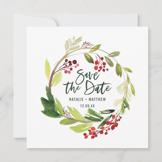 Winterliche Foliage-Save-the-Date-Karte Save The Date (Vorderseite)