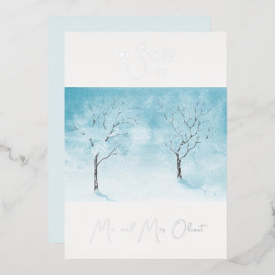 Winterliche Frische Gelübdeerneuerung 25 Jahre Sil Folieneinladung