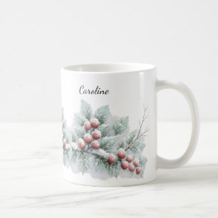 Winterliche Frost-Beere und Fichten-Botanik-Weihna Kaffeetasse