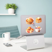 Winterliche gemütliche Aufkleber für Frühstück (Laptop auf Schreibtisch)
