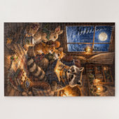 Winterliche Geschichtenerzählzeit in Pinecone Holl Puzzle (Horizontal)