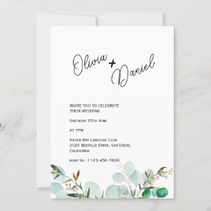 Winterliche Grüne Elegante Hochzeitseinladung Einladung