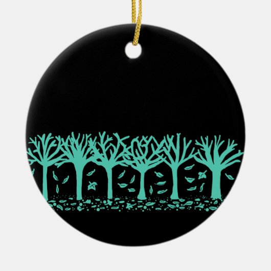 Winterliche Herbstbaum- u. Keramik Ornament (Vorne)