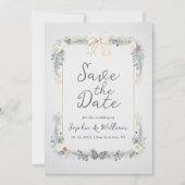 Winterliche Hochzeits-Flat-Save-The-Date-Karte Einladung (Vorderseite)