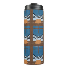 Winterliche Isolierflasche Schneekugel auf dem F