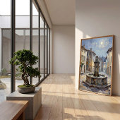 Winterliche Landschaft auf Leinwand Poster