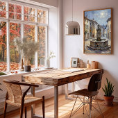 Winterliche Landschaft auf Leinwand Poster