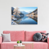 Winterliche Landschaft mit klarem Bergsee Leinwanddruck (Insitu (Wohnzimmer))