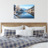 Winterliche Landschaft mit klarem Bergsee Leinwanddruck (Insitu (Schlafzimmer))
