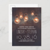 winterliche Lichter träumen romantisch Save the Da Ankündigungspostkarte (Vorne/Hinten)