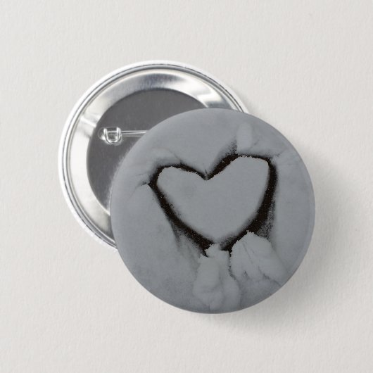Winterliche Liebe - Schneefeld Button (Vorne & Hinten)