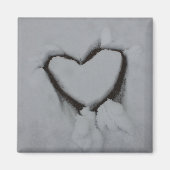 Winterliche Liebe - Schneefeld Magnet (Vorne)
